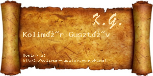 Kolimár Gusztáv névjegykártya