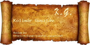 Kolimár Gusztáv névjegykártya