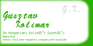 gusztav kolimar business card